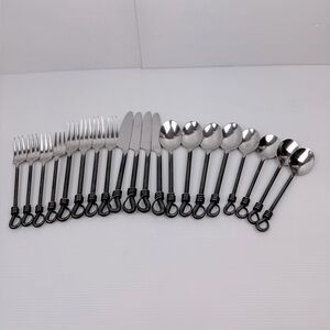 Gourmet Settings GS 18/10 Twist & Shout 20 Pce Set Flatware Silverware Dinnerwar